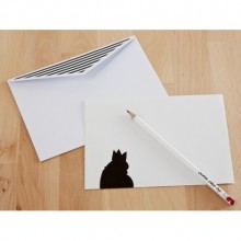 Mektup Kartı ve Zarfı Siyah